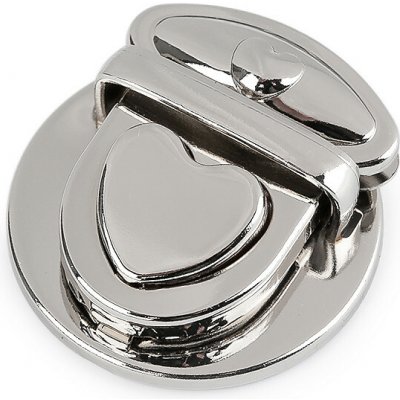Sada zapínání na kabelku 30x32 mm srdce - nikl – Sleviste.cz