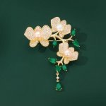 Éternelle luxusní brož Anwen Gold sladkovodní perly zirkony B7341-LXT1267A zlatá – Zboží Dáma