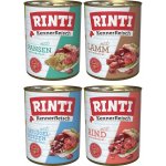 Rinti Kennerfleisch kombinované balení hovězí a drůbeží srdce jehněčí a bachor 24 x 800 g – Hledejceny.cz