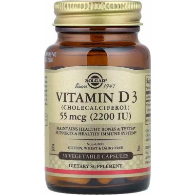 Solgar Vitamin D3 2200 IU 50 tobolek – Hledejceny.cz