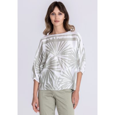 Tuzzi white dámská halenka béžová s potiskem – Sleviste.cz