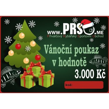 Vánoční dárkový poukaz 3000Kč k nákupu na www.PRSO.me od 3 000 Kč -  Heureka.cz