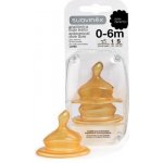 Suavinex anatomická savička široké hrdlo latex S1 2ks žlutá – Zboží Dáma
