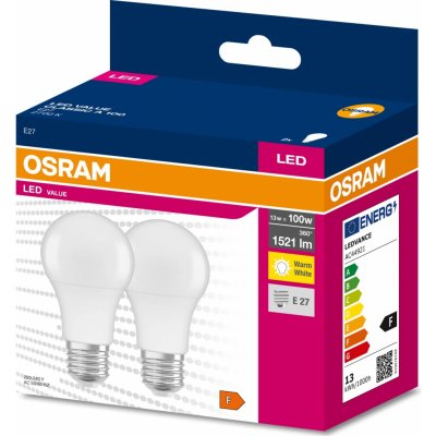 Osram LED žárovka VALUE CLASSIC A 100, A60, E27 13W 1521Lm 2700K 2 ks – Hledejceny.cz