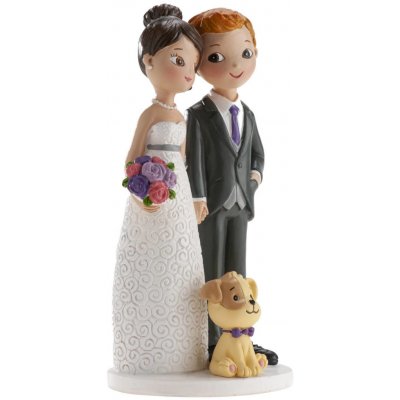 Svatební figurka na dort s pejskem 16cm - Dekora – Zboží Mobilmania