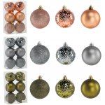 Pro-Tech shop Sada 4 vánočních koulí 8cm olivová / měděná / grafitová mix vzorů 69506 – Hledejceny.cz