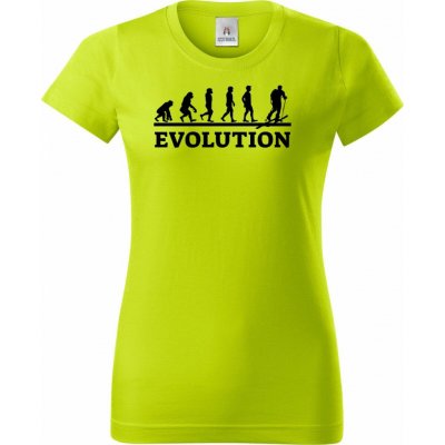 Evolution skialpy černý tisk Dámské tričko Basic – Sleviste.cz