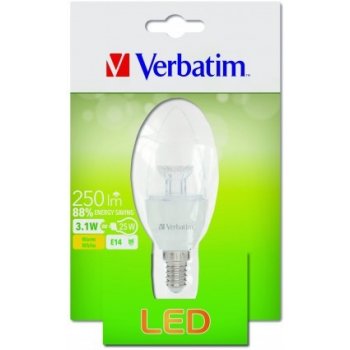 Verbatim LED žárovka E14 3,1W 250lm 25W typ B čirá teplá bílá