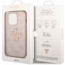 Pouzdro a kryt na mobilní telefon Pouzdro Guess PU 4G Metal Logo iPhone 14 Pro růžové