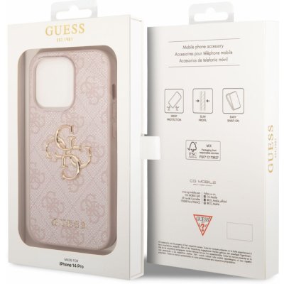 Pouzdro Guess PU 4G Metal Logo iPhone 14 Pro růžové – Hledejceny.cz