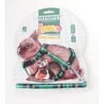 Tatrapet postroj a vodítko pro králíka 1 x 22 - 45 cm/120 cm károvaný zelený – Zboží Dáma