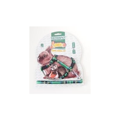 Tatrapet postroj a vodítko pro králíka 1 x 22 - 45 cm/120 cm károvaný zelený – Zboží Dáma