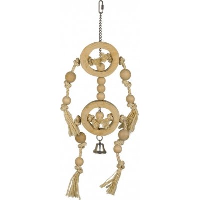 Nobby Pet Kroužky se zvonečkem dřevo/sisal 55 x 17 cm – Sleviste.cz