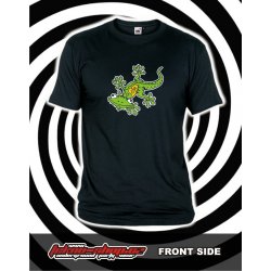 Teknoshop Lizard tekno tričko s potiskem pánské zelené