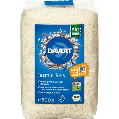 Davert jasmínová rýže bílá Wildlife friendly bio 0,5 kg – Sleviste.cz