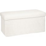 Atmosphera Úložný puf Ezzio, látka s boucle efektem, 78 x 38 x 38 cm bílá – Zboží Dáma