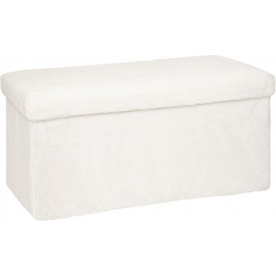 Atmosphera Úložný puf Ezzio, látka s boucle efektem, 78 x 38 x 38 cm bílá – Zboží Dáma