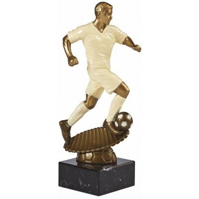 Figurka fotbalista zlatobílý 22 cm Zlatá samolepka – Hledejceny.cz