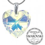 SILVEGO Stříbrný přívěsek srdce 28mm - AB se Swarovski® Crystals LSW033P