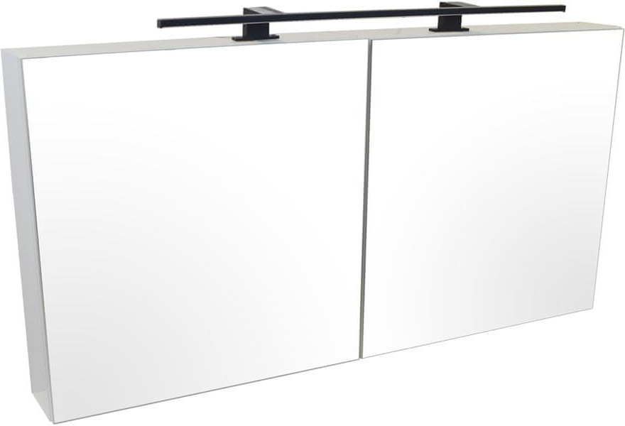 BPS-koupelny Zrcadlová skříňka s LED osvětlením Montana 120 ZS LED-B, černá