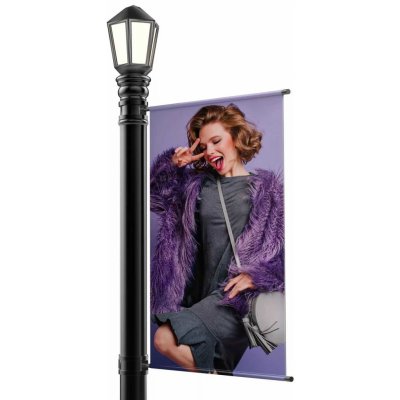 A-Z Reklama CZ Jednoramenný venkovní systém Street Banner pro uchycení banneru na sloup, 800 mm FLAGBANSGL-XL