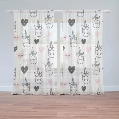 Záclony Hlava jednorožce: 2 ks - 150x250 cm - Sablio – Hledejceny.cz