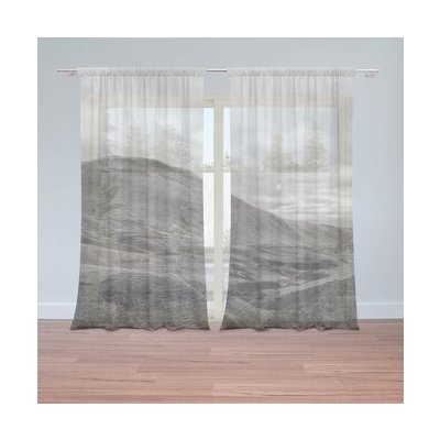 Sablio Záclony Černobílé údolí: 2ks 150x250cm – Hledejceny.cz