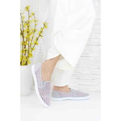 Prety Krajkové slip on tenisky 11098-2G – Zboží Dáma