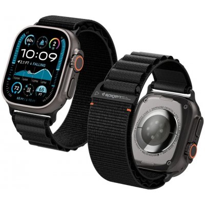 Spigen Fabric Band (hook) Apple Watch 49mm/46mm/45mm/44mm Black AMP10144 – Zboží Živě
