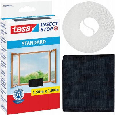 Tesa Insect Stop síť proti hmyzu STANDARD, do oken, na suchý zip bílá, 1,1 m 1,3 m – HobbyKompas.cz