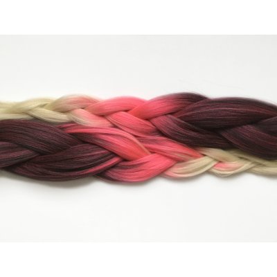 Kanekalon Easy Braid Barva: FR-22 (black-pink-blonde shaded, ombré černá-růžová-blond), Značka: Easy Braid – Zboží Mobilmania