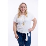 Elegantní tričko s uzlem Serena temně modrá – Zboží Dáma