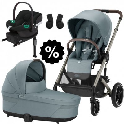 CYBEX Set Balios S Lux + korba + adaptéry + autosedačka + základna 2024 Sky Blue Taupe Frame – Zboží Mobilmania