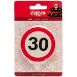 Dekora Svíčka na dort 6 3cm dopravní značka číslo 30 – Zboží Mobilmania