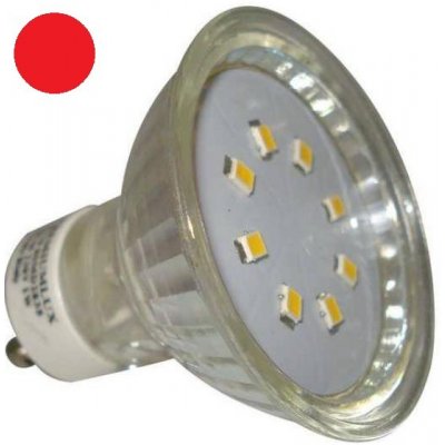 PremiumLED LED žárovka 1W 20xSMD2835 GU10 20lm ČERVENÁ