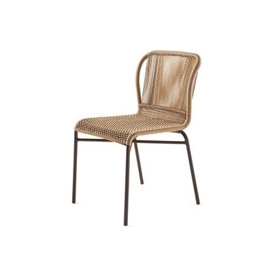 Varaschin Jídelní židle stohovatelná Cricket, 46x56x82 cm, rám hliník, výplet lanko, sedák venkovní látka kat. C