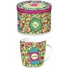 Hrnek a šálek Easy Life Porcelánový hrnek Teatime Background Green v plechové dóze 350 ml