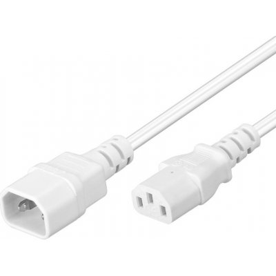 PremiumCord Prodlužovací kabel síť 230V, C13-C14, bílý 2m kps2w – Sleviste.cz