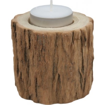 Svícen dřevěný špalíček na čajovou svíčku průměr cca 7 cm, výška cca 6 cm  od 101 Kč - Heureka.cz