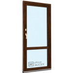 Kömmerling balkonové dveře 70 AD OS s příčkou levé tmavý dub/tmavý dub 80 x 220 cm oboustranná klika + FAB + hliníkový práh – Hledejceny.cz