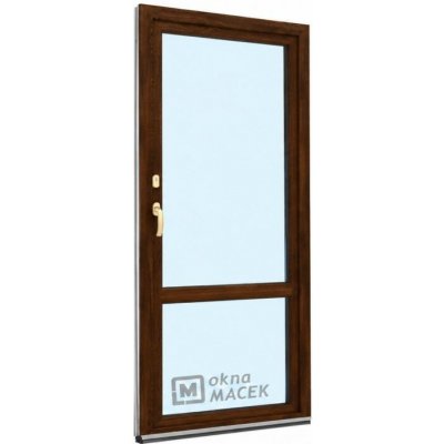 Kömmerling balkonové dveře 70 AD OS s příčkou levé tmavý dub/tmavý dub 80 x 220 cm oboustranná klika + FAB + hliníkový práh – Hledejceny.cz