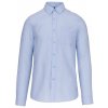 Pánská Košile Kariban pánská košile s dlouhým rukávem Wash Oxford modrá