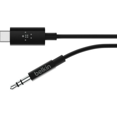 Belkin F7U079bt06-BLK RockStar 3,5mm Aud./USB-C, 1,8m, černý – Zboží Mobilmania