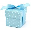 Svatební cukrovinka Paris Dekorace Krabička modrá s víčkem a stužkou