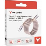 Verbatim 31857 USB, USB C samec - USB C samec, 100W, 1.2m, růžový – Sleviste.cz