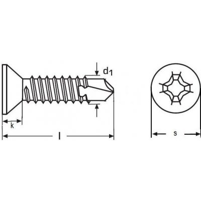 tex 4.8x32 ZINEK zápustná hlava křížová drážka ISO 15482 DIN 7504P – Zboží Mobilmania
