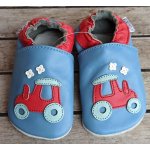 Capiki kožené capáčky Traktůrek modrý – Zboží Dáma