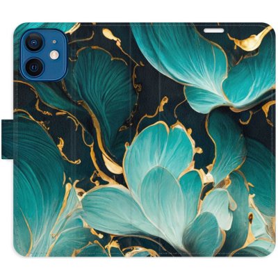Pouzdro iSaprio Flip s kapsičkami na karty - Blue Flowers 02 Apple iPhone 12 mini – Zboží Mobilmania