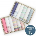 ETEX Výhodná sada dámských látkových kapesníků L19-modré a L19-růžové - 12 kusů – Sleviste.cz