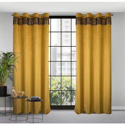 Takoy Sametový závěs JASPER zdobený lesklým pruhem flitrů-HF-386239 | 140 x 250 cm – Hledejceny.cz